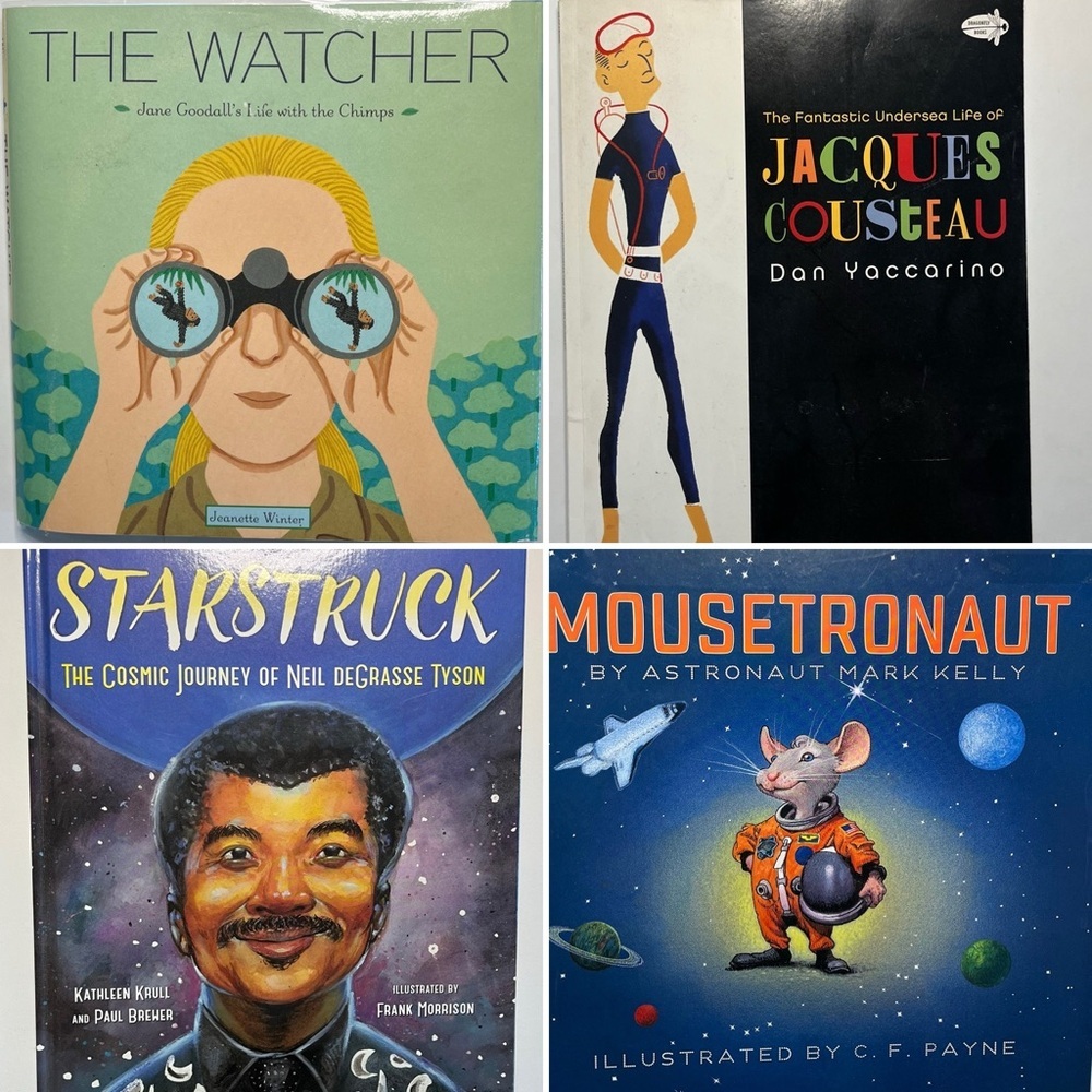Scientists set of 4 children’s books. 3 hardcover, 1 paperback new condition